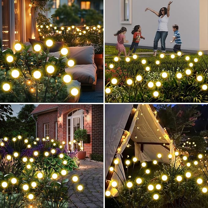 ZFNN Solar Garden Lights Outdoor, 8 Pack Solar Firefly Lights, Starburst - Image 5