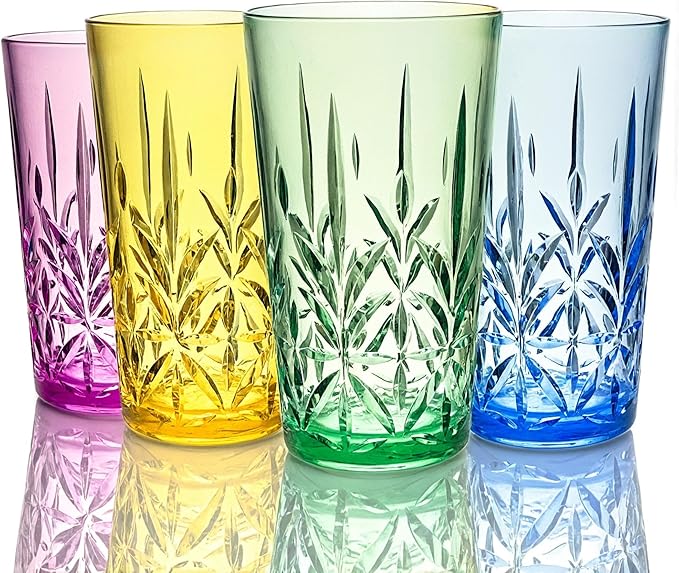 Lily's Home 18oz Unbreakable Premium Drinking Tumblers Set of 4, BPA-Free by LilysHome
