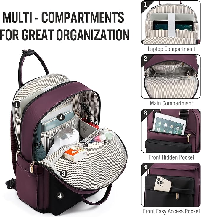 LOVEVOOK Laptop Backpack for Women Men, 17.3 Inch Laptop Bag - Image 2