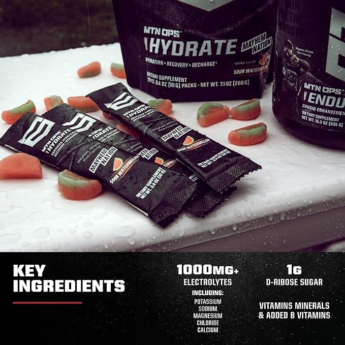MTN OPS Hydrate Low Sugar Electrolyte Powder Drink Mix - Image 5