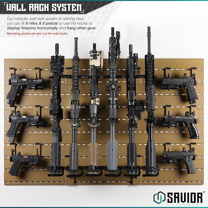 Savior Equipment Wall Rack System Heavy-Duty Steel Tactical Rifle Carbine - Image 2