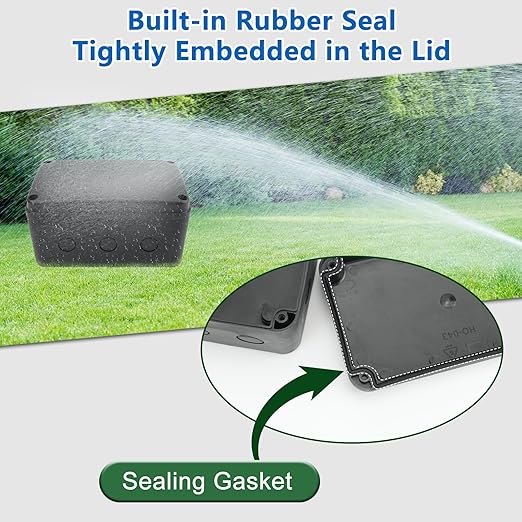 Nineleaf Black Waterproof Outdoor Electrical Box, 1PK Plastic Junction Box - Image 6