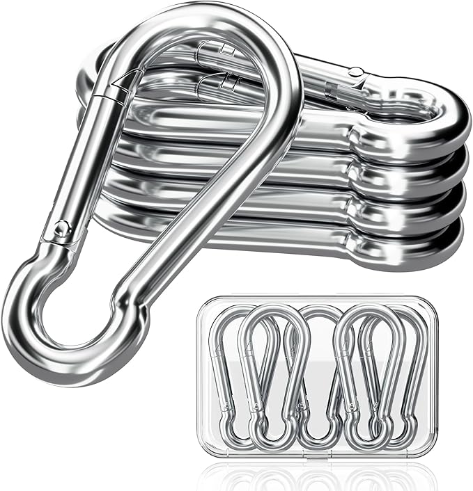 sprookber 316 Stainless Steel Carabiner Clip, Marine Grade Heavy Duty Spring by Sprookber