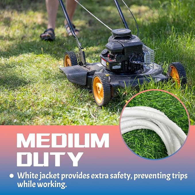 Indoor Outdoor Extension Cord 6 FT, 16/3 SJTW Weatherproof White Electrical - Image 6