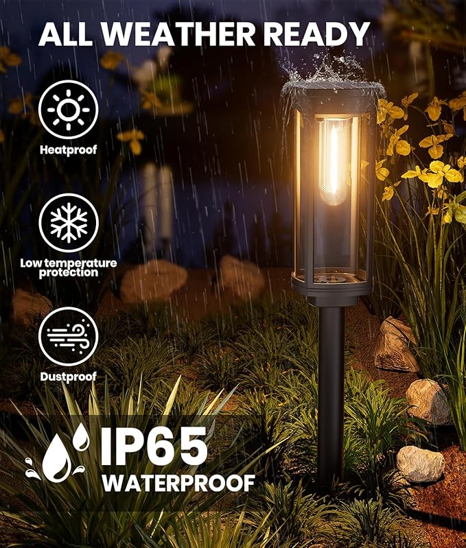 NEWMESSI 12 Pack Solar Pathway Lights Outdoor IP65 Waterproof Super Brightness - Image 5