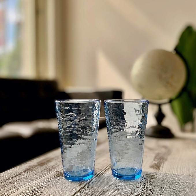 KLIFA- RIPPLE- 16 & 22.5 ounce, Acrylic Tumbler & Highball Drinking Glasses Cups - Image 7
