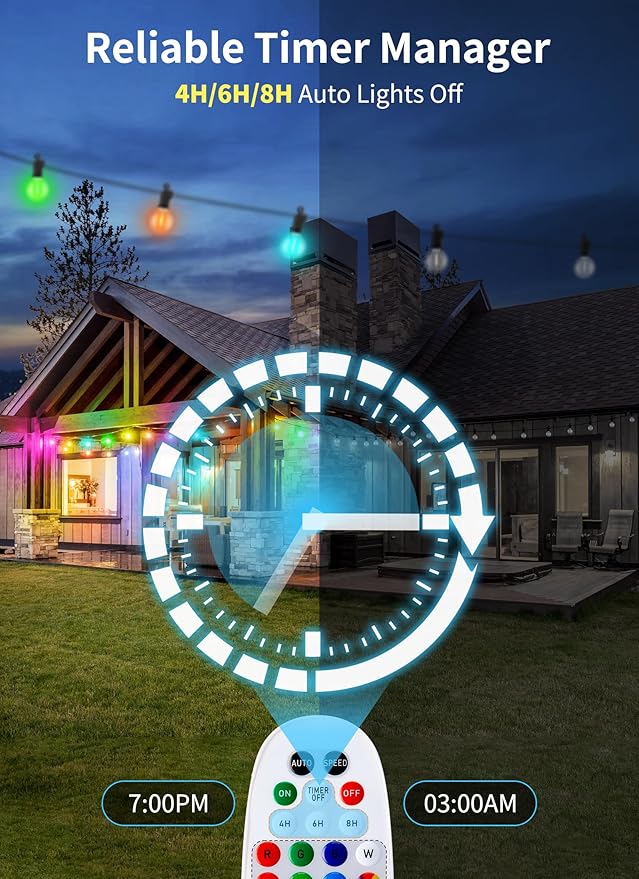 Brightown Outdoor String Lights 58 Feet G40 LED Patio Lights, 27 Plastic Edison - Image 2