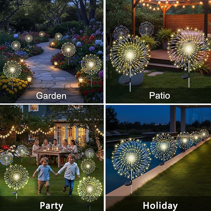 210LED Solar Firework Lights, Waterproof Fairy Starburst Light - Image 8