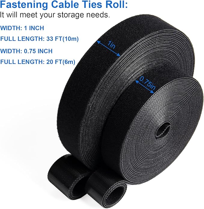 OneLeaf 2 Pack Fastening Cable Management Roll, Free Cutting Cable Straps - Image 2