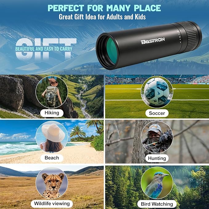 10x32 HD Monocular Telescope for Adults High Powered, Metal Cover Waterproof - Image 7