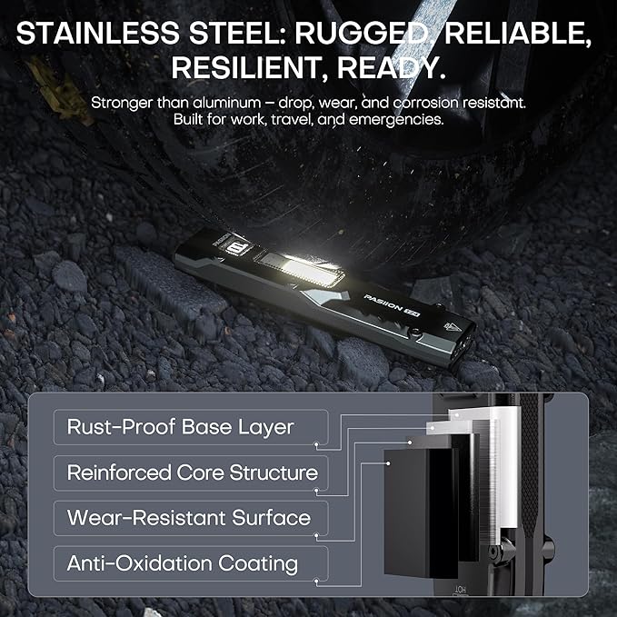 EDC Tactical Flashlight, Flat Flashlights Rechargeable, Dual-Switches LED Small - Image 7