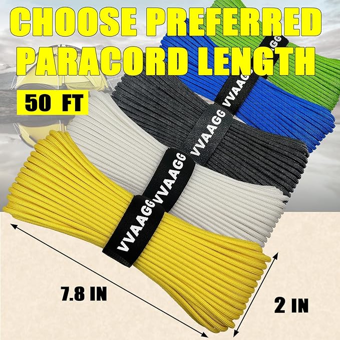 VVAAGG 1000 Paracord Rope, 50ft 12 Strand Parachute Cord - Image 3