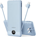 VEGER Portable Charger with Built-in AC Plug and Cables, All in One 10000mAh by VEGER