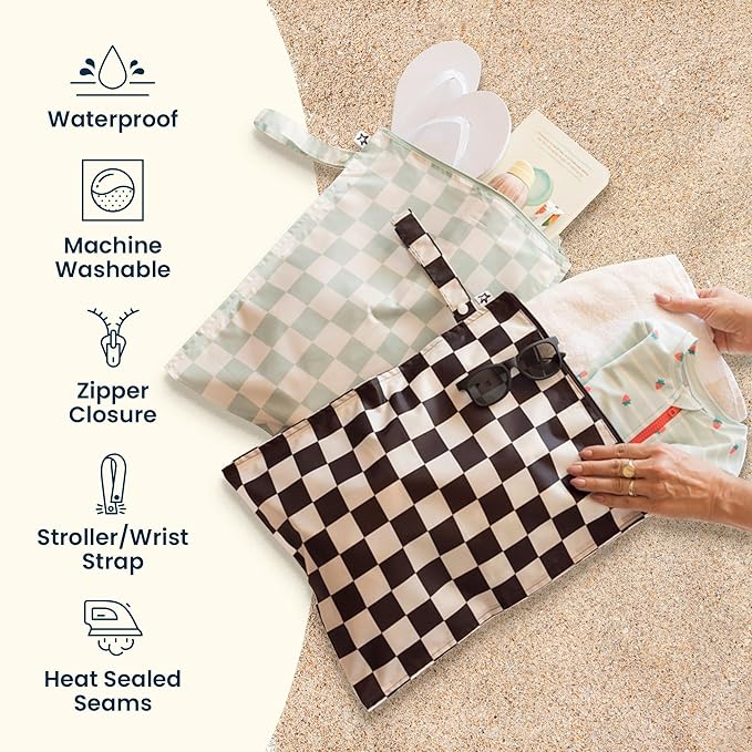 Tiny Twinkle Mess Proof Wet Bags | 2-Pack Reusable Waterproof Wet Bags - Image 5