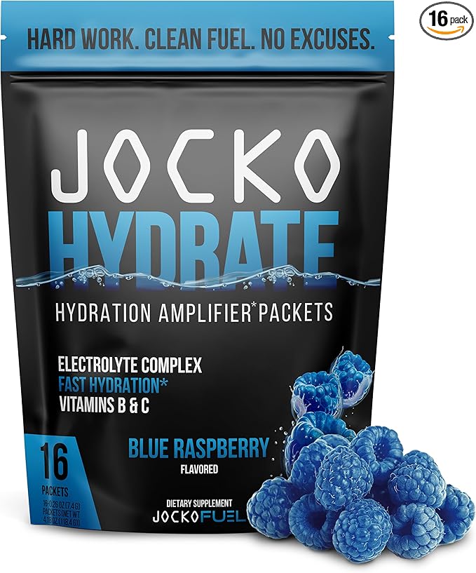 Jocko Fuel Hydrate Electrolytes Powder Packets Low Sugar by JockoFuel