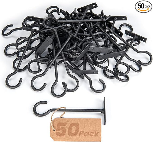 6inch Plant Hooks 50Pack Hanging Plant Bracket Metal Plant Hanger Black by QTJUST