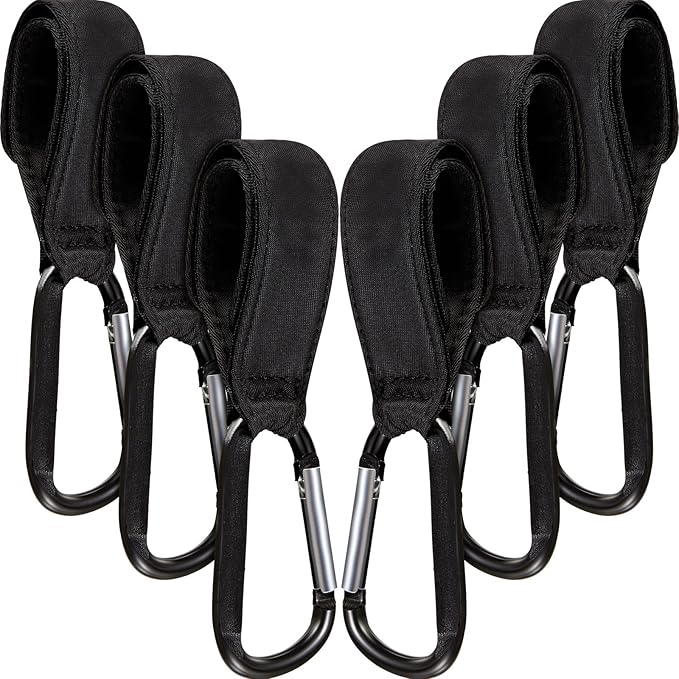 6 Pack Baby Stroller Hooks for Hanging Diaper Bags Pram Clips for Bags by Tuanse