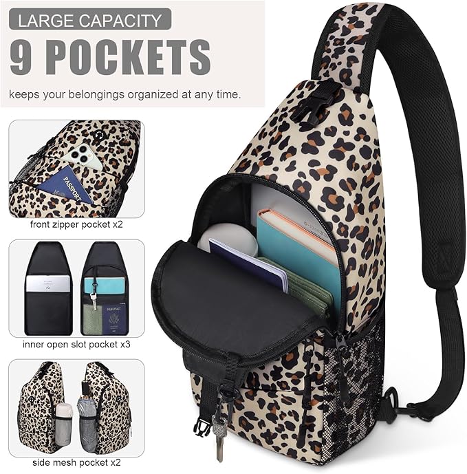 Pritent Crossbody Bags for Women Men Trendy Sling Bag Backpack Casual Chest Bag - Image 3