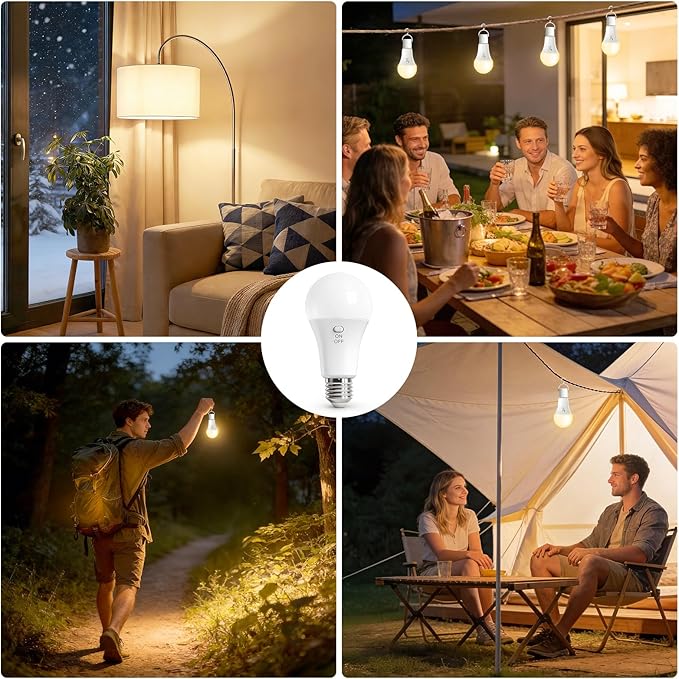 Kimjo 6 Pack Rechargeable Light Bulbs - Image 9