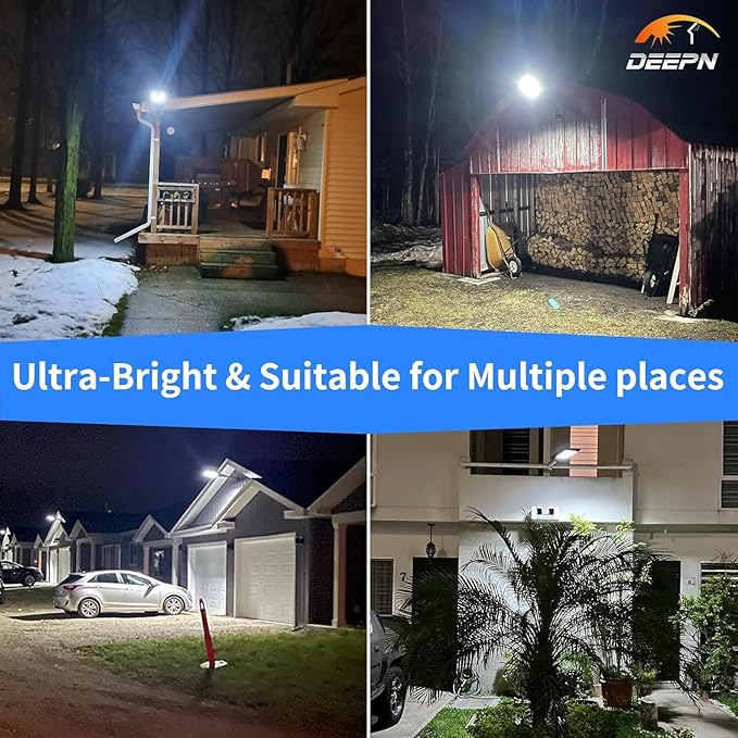 Deepn Solar Lights Outdoor, IP66 Waterproof Street Lights Outdoor, 6500K Dusk - Image 7