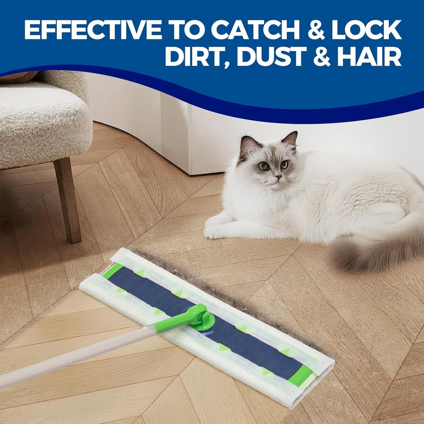 XL Dust Sweeping Cloths Dry Mop Pads for XL Sweeper Disposable X Large Floor Cleaning Mop Refills, 9.84x17.71 Inch, 80 Count