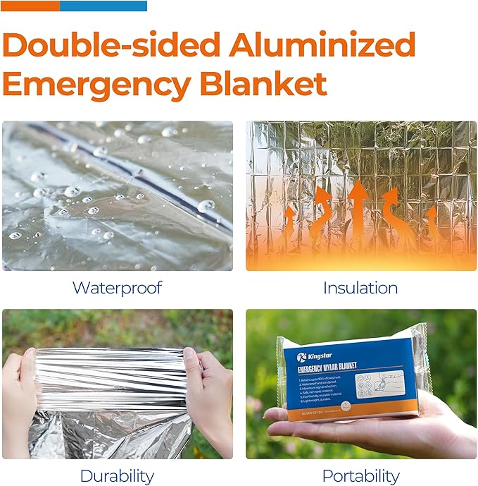 K Kingstar Emergency Blankets 120 Packs, Survival Gear - Image 4