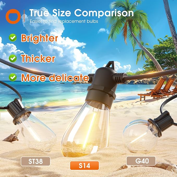 addlon 102FT Solar String Lights Outdoor Waterproof - Image 3