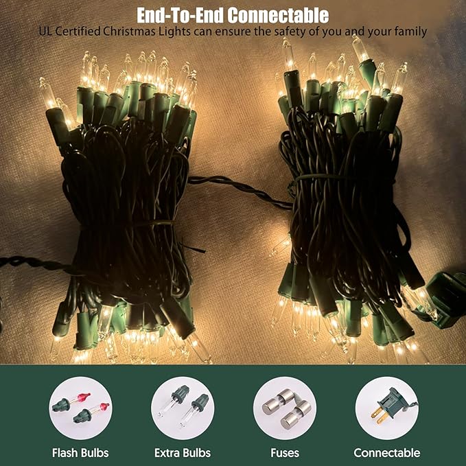 HISHINY Christmas Lights 100 Count Clear Christmas Tree Lights String - Image 4