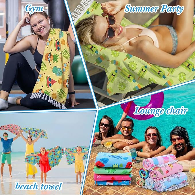 Peryiter 24 Pack Microfiber Oversize Turkish Beach Towel Set 12 Large Absorbent - Image 6