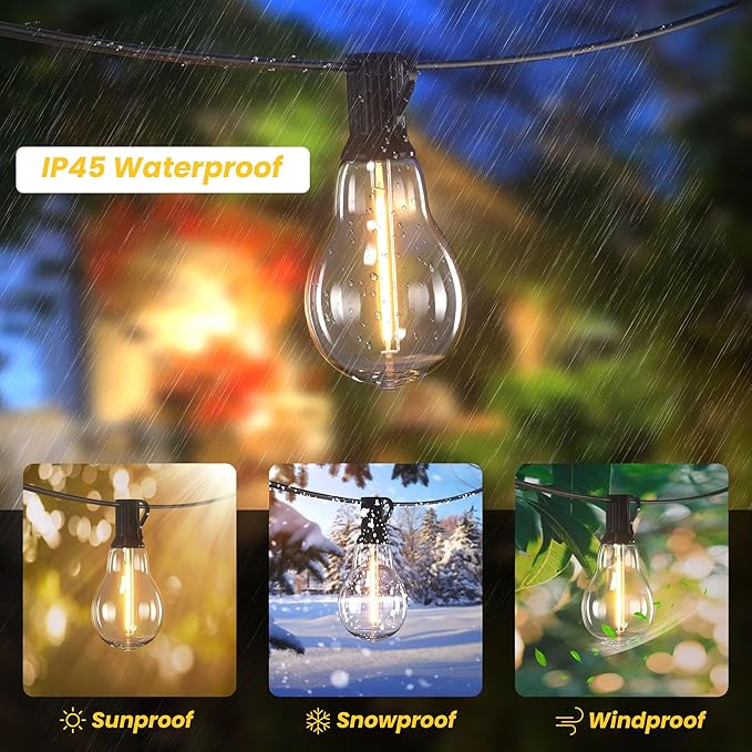 DAMAING Outdoor string lights 75FT Waterproof patio string lights - Image 2