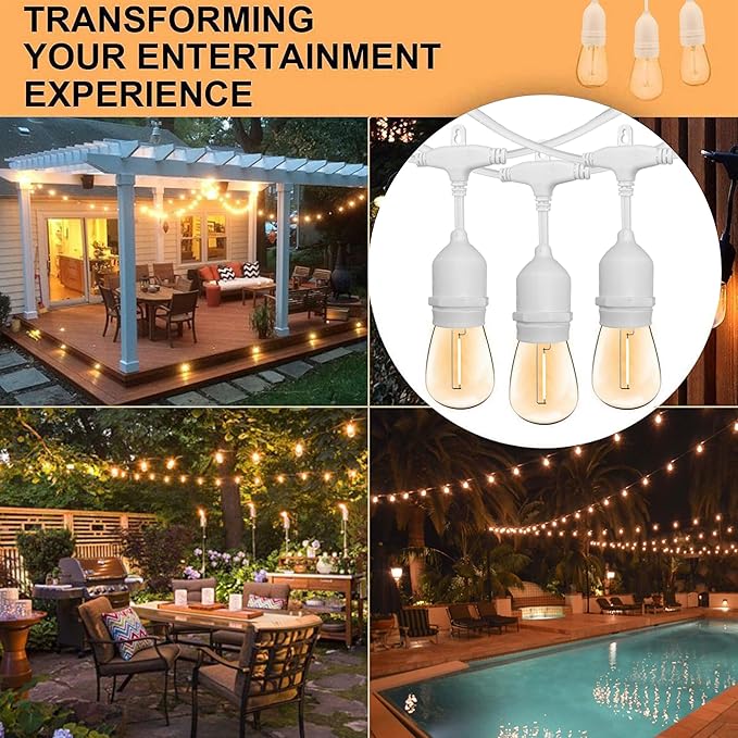 Banord White Outdoor String Lights, Commercial Grade Patio Lights - Image 2