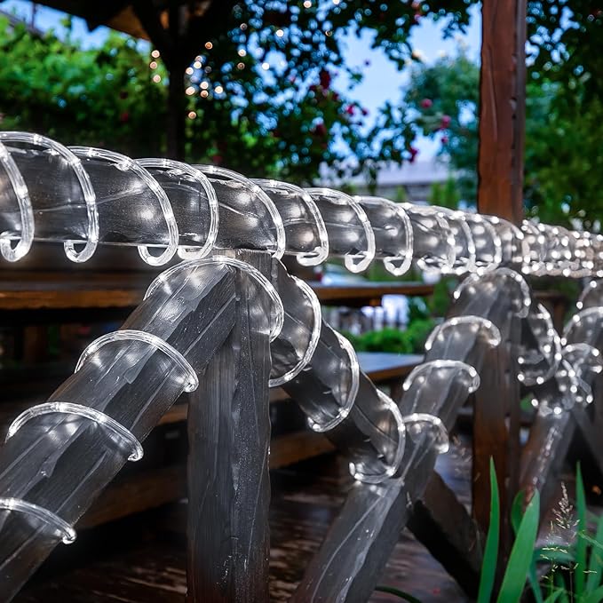 Solar Rope Lights, 33ft 100LED Solar String Lights, 8 Modes Waterproof Solar - Image 3