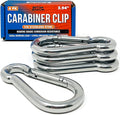 Stainless Steel Carabiner Clip, 4 Pack, 316 Marine Grade, Heavy Duty Spring by BetterBoat