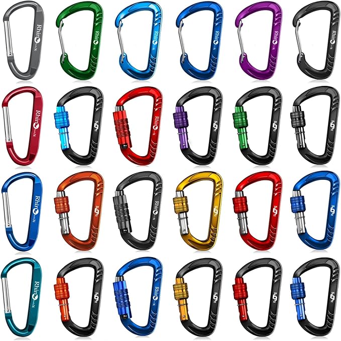 Rhino Produxs 8PCS of Lightweight Duty Snap Carabiner Clips, D Ring Shape - Image 5