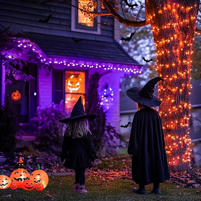 JMEXSUSS Halloween Lights Outdoor, 66FT Purple Orange Lights - Image 6
