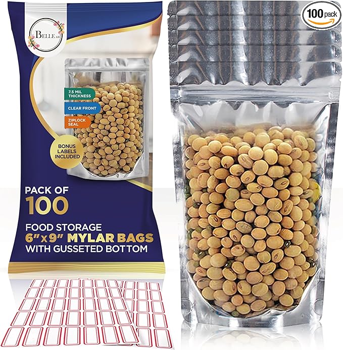 BELLE KR® 6x9 Mylar Bags Stand Up by BELLEKR