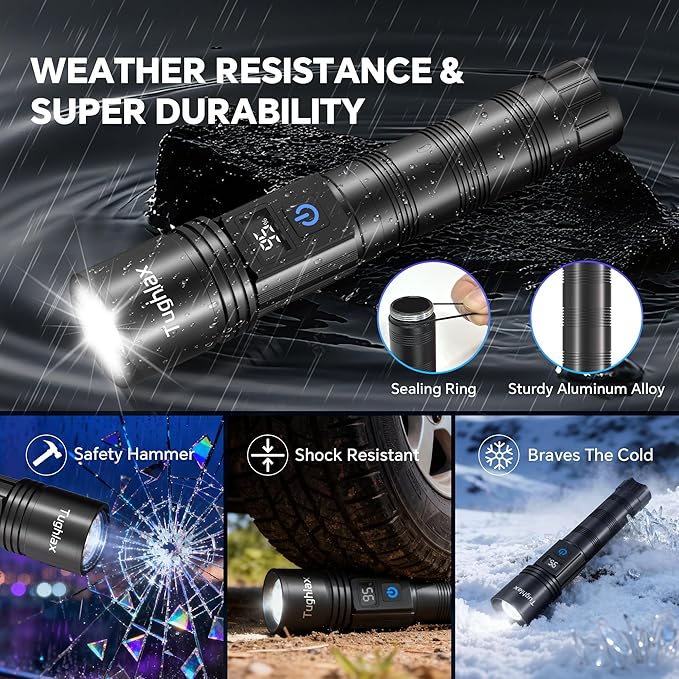 LED Rechargeable Flashlights 9900 High Lumens 2Pack, Super Bright Flashlight - Image 7