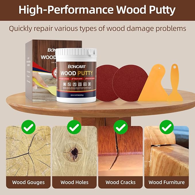 BONCART Mahogany Wood Filler, Wood Putty can Quickly Repair Holes, and Scorched - Image 2