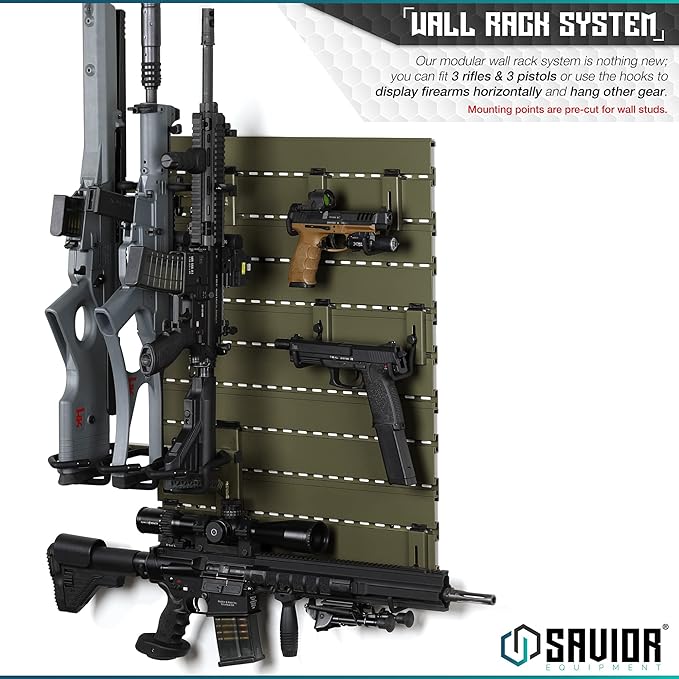 Savior Equipment Wall Rack System Heavy-Duty Steel Tactical Rifle Carbine - Image 2