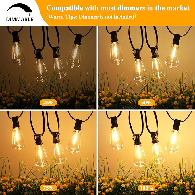 Brightever Outdoor String Lights, 25FT Patio Lights - Image 4