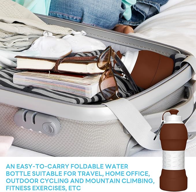 Collapsible Lightweight 20oz Water Bottle, Food-Grade Silicone BPA Free - Image 8