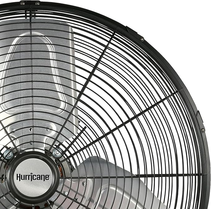 Hurricane Pro Commercial Grade Oscillating Metal Wall Mount Fan w/ 3 Speeds - Image 7