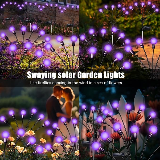 NBQQ Solar Garden Lights Outdoor, Waterproof Solar Powered Lights - Image 5