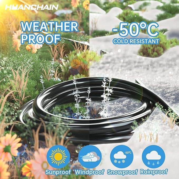HUANCHAIN Indoor Outdoor Black Extension Cord 6 ft Waterproof, 16/3 Gauge - Image 6