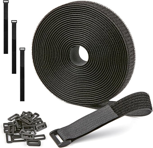 1" x 15ft Nylon Hook and Loop Cable Straps Roll by NBTORCH