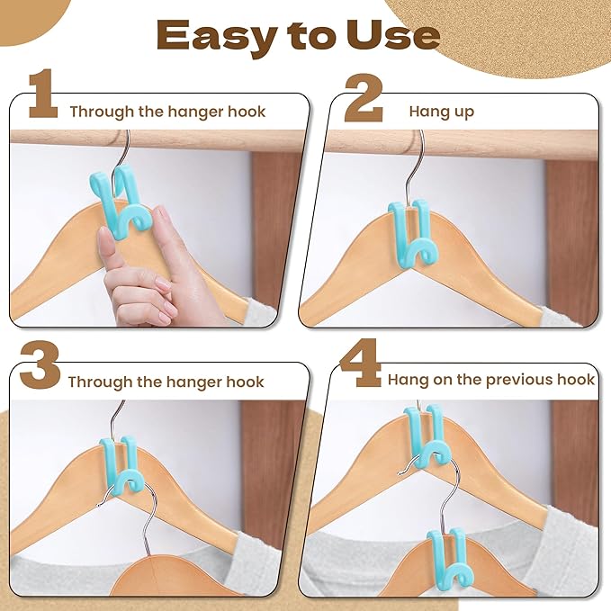 Mlici Hangers Hooks Space Saver, 60 Pack Clothes Connector Hooks, Clothes - Image 7