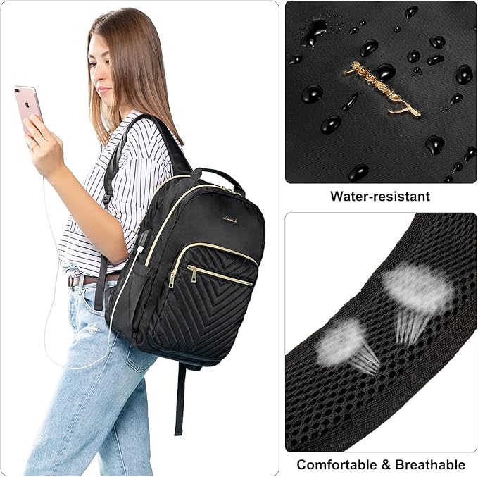 LOVEVOOK Laptop Backpack for Women 17.3 inch, Cute Womens Travel Backpack Purse - Image 7