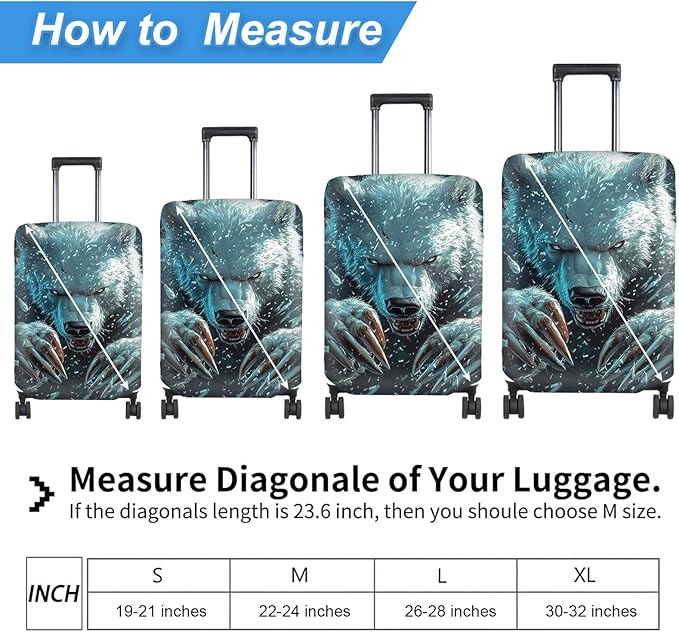 Luggage Cover Protector for 22-24 Inch Suitcases, TSA Approved Elastic Travel - Image 2