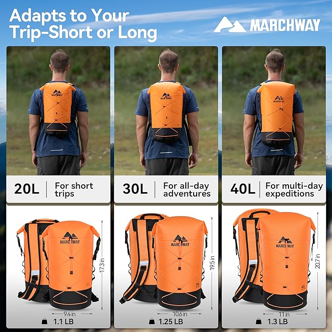MARCHWAY Floating Roll Top Dry Bag, Flexible Lightweight TPU Waterproof - Image 6