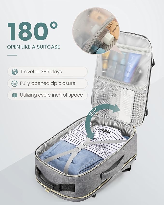 LOVEVOOK Travel Backpack for Women & Men 40L, Airline Approved Carry On - Image 2